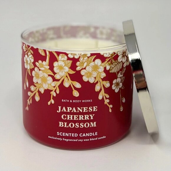 !!RARE!!❤️BATH & BODY WORKS❤️ Japanese Cherry Blossom 3 WICK CANDLE - Picture 2 of 3